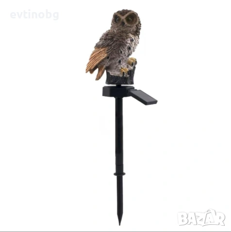 LED Соларна лампа Бухал - Соларна градинска лампа Бухал  15см -Бухал -45 цяла дължина на стълб, снимка 5 - Градински мебели, декорация  - 53877753