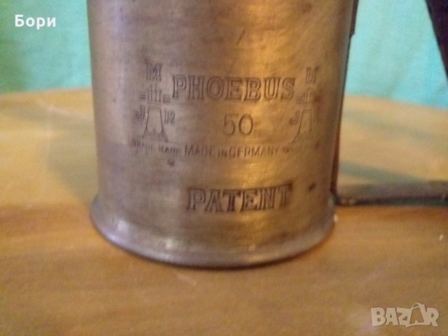 Бронзова немска бензинова лампа, снимка 4 - Други ценни предмети - 31722075