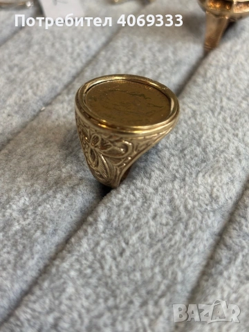 Златен пръстен с монета 10.3гр 14к , снимка 5 - Пръстени - 54175027