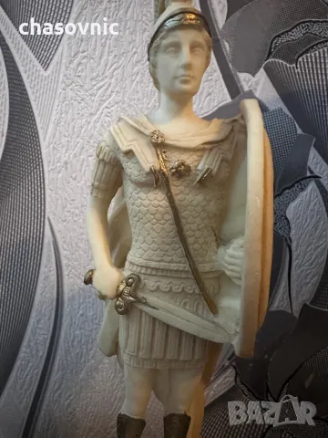 Алабастър Статуетка Александър Македонски фигура / мрамор колекционерски декорация, снимка 3 - Колекции - 48630989