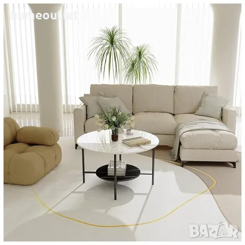 ПРОМОЦИЯ Кръгла маса с плот от синтерован камък WISFOR JJ-XZ313, снимка 3 - Маси - 49115211