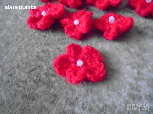 50 микс цветове сияйни ръчно плетени цветя с мъниста, снимка 3 - Други - 39499832