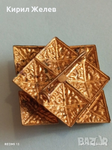 Винтидж брошка с центална перла и геометрични фигури 33962, снимка 5 - Други - 52571750