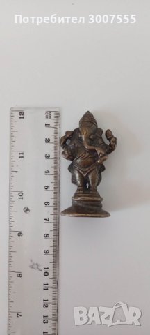 Антична месингова статуетка на бог Ганеша, снимка 2 - Антикварни и старинни предмети - 40600613