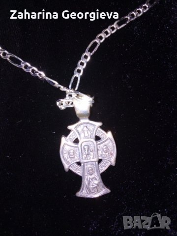 Сребърно кръстче със синджирче , снимка 2 - Колиета, медальони, синджири - 33693202