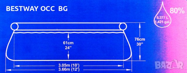 Басейн надуваем 3.66м / 76см, снимка 3 - Други - 39311354