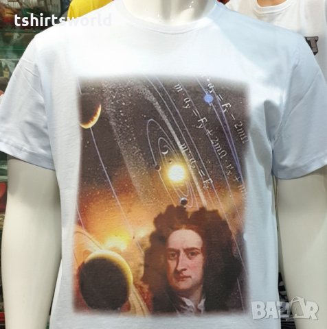 Нова мъжка тениска с дигитален печат на Исак Нютон, снимка 3 - Тениски - 34963959