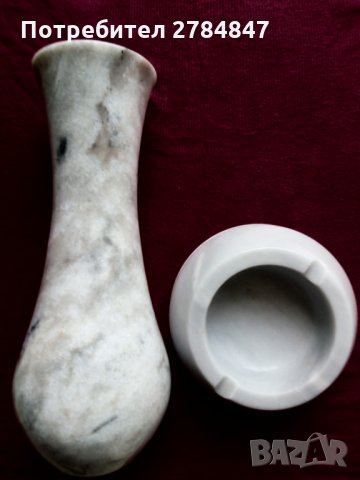 Мраморна ваза и пепелник, снимка 3 - Антикварни и старинни предмети - 29883050