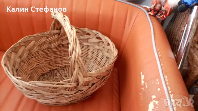 Ретро плетена кошница, снимка 2 - Антикварни и старинни предмети - 48080649