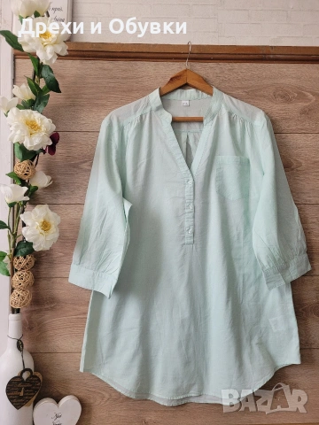 Лятна туника тип риза мента памучна материя , снимка 2 - Туники - 54154012