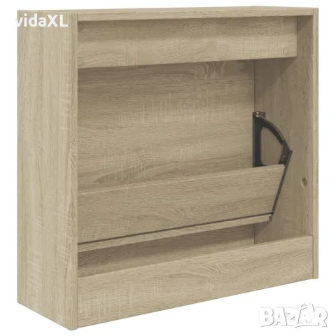 vidaXL Шкаф за обувки, дъб сонома, 60x21x57 см, инженерно дърво, снимка 7 - Шкафове - 56148218