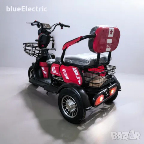 Електрическа триместна триколка blueElectric C1 1800W | 48V | 24Ah | RACING RED, снимка 5 - Мотоциклети и мототехника - 49745536