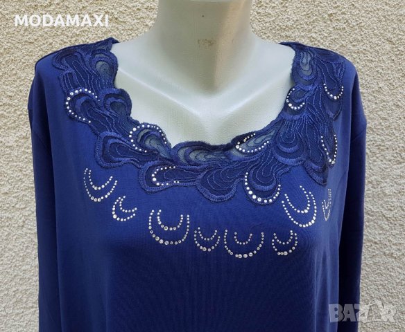 8XL Нова блуза M. Collection в синьо, снимка 2 - Туники - 37340486