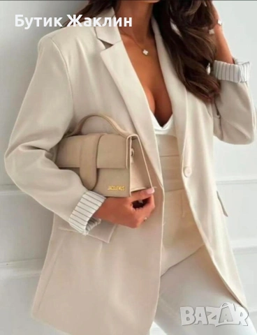 Дамско елегантно сако с ефектни ръкави
