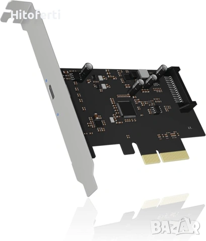 Разширителна карта ICY BOX USB 3.2 PCIe с USB-C 3.2 Gen 2×2 порт (20 Gbps), съвместима с Windows, но