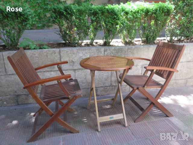  Тиково дърво-2бр.столове и маса ,Скандинавски дизаин, снимка 9 - Къмпинг мебели - 46678759