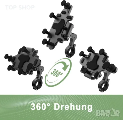 EFEALL Стойка за телефон 4,0-7,0 инча за мотор/велосипед, черна, снимка 3 - Аксесоари за велосипеди - 49522851