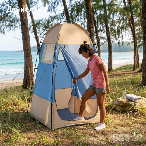 Универсална палатка за къмпинг, плаж, съблекалня или душ - 110x110x190 см, UV защита, снимка 2 - Градински мебели, декорация  - 54200836