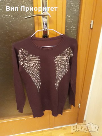 блуза с дълъг ръкав вишнева, снимка 8 - Блузи с дълъг ръкав и пуловери - 34825026