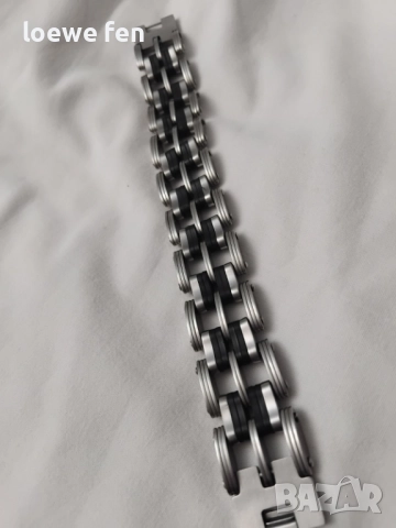 Мъжка гривна неръждаема стомана и силикон !, снимка 7 - Гривни - 52862492