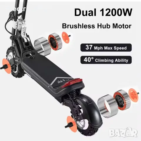 Eлектрически скутер/тротинетка G63 Dual 2400W,48V/20.4Аh,11 inch, снимка 9 - Велосипеди - 48595118