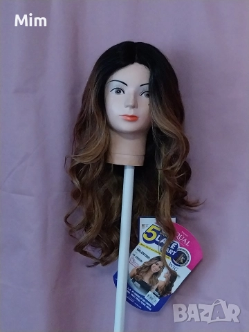 60 см Дълга леко къдрева перука на кичури , снимка 3 - Аксесоари за коса - 52702639