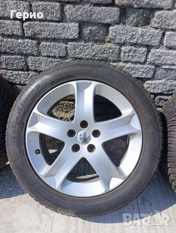 Комплект джанти с гуми за Пежо , снимка 4 - Гуми и джанти - 53902642