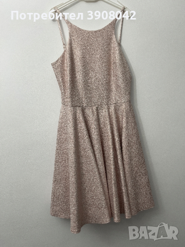Розова разкроена къса рокля, снимка 1 - Рокли - 44575217