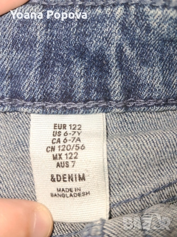 Летен детски комплект от 3 части: Дънков гащеризон, тениска и скрънчи, снимка 5 - Детски комплекти - 53956612