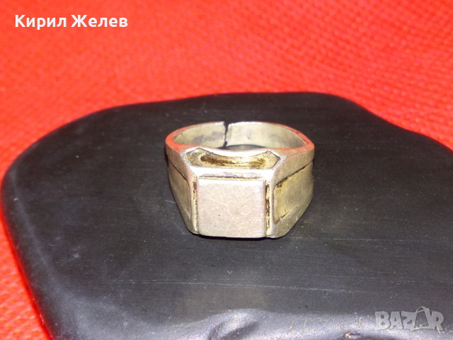 СТАРИНЕН КЛАСИЧЕСКИ РЕТРО МОДЕЛ СРЕБЪРЕН РЕГУЛИРУЕМ ПРЪСТЕН ВИСОКА ПРОБА СРЕБРО РЪЧНА РАБОТА 43237, снимка 3 - Антикварни и старинни предмети - 44610892