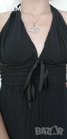  Рокля гол гръб и плисе, снимка 2 - Рокли - 37215893