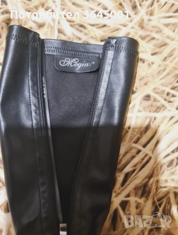 Луксозни дамски ботуши от еластична изкуствена кожа, с висок тънък ток и платформа. N 37, снимка 5 - Дамски ботуши - 52843949