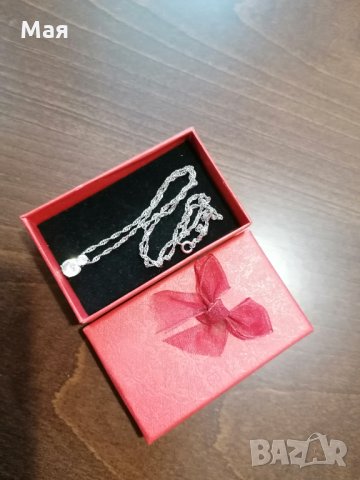 Сребърно колие с висулка с два камъка цирконий, снимка 2 - Колиета, медальони, синджири - 32132502