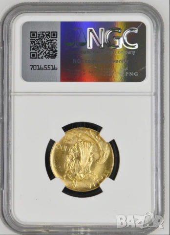 100 лири 1933 R  Италия NGC MS61, снимка 3 - Нумизматика и бонистика - 54031830