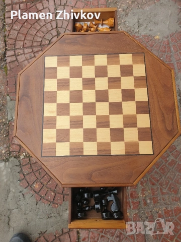 Поръчково изработен дървен шах , снимка 18 - Антикварни и старинни предмети - 53959036