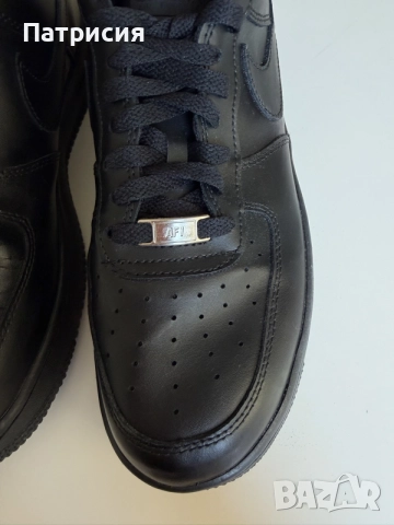 Черни мъжки сникърси маратонки Nike Air Force 1 Low ниски кецове, размер 45, черен цвят, black, AF1, снимка 3 - Маратонки - 56043077
