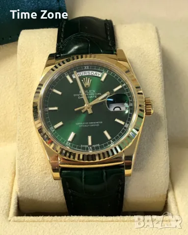 Rolex Day-Date 36mm Rose Gold Chocolate Dial Diamond Automatic Дамски Различни Варианти, снимка 12 - Дамски - 48183126