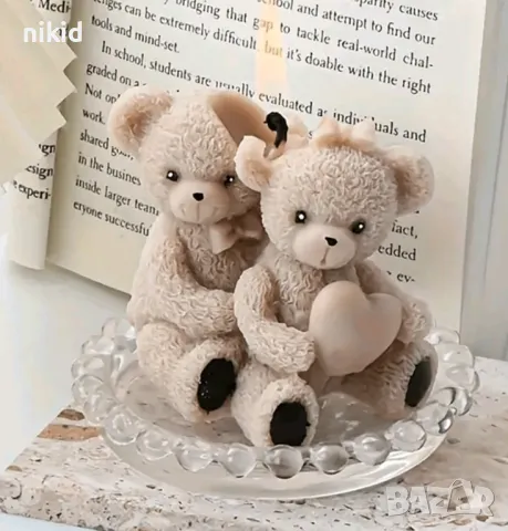 3d 2 Мечета мечета едно зад друго и сърце силиконов молд форма фондан шоколад гипс смола декор свещ, снимка 2 - Форми - 49499916