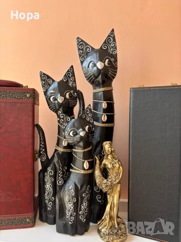 Котки от дърво 30,40 и 50см., снимка 13 - Декорация за дома - 37017819