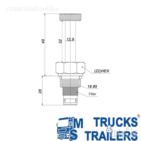 Хидравличен клапан за бобина на хидравлична помпа “PRESKO” - 12V  или 24V, снимка 2 - Части - 38904167