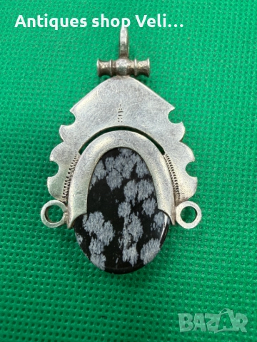 Сребърен медальон №7706 , снимка 5 - Колиета, медальони, синджири - 52719799