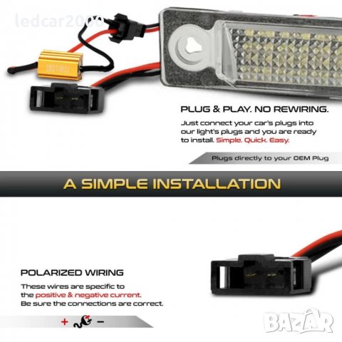 Лед плафони регистрационен номер VW - Seat - Ford, снимка 2 - Аксесоари и консумативи - 34516734