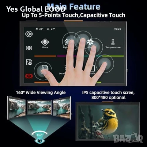 BIGTREETECH HDMI5 5″ дисплей за 3D принтер 800×480 IPS, снимка 3 - Монитори - 53243627