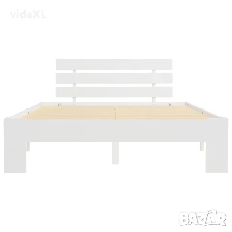 vidaXL Рамка за легло, бяла, бор масив, 140х200 см, снимка 3 - Спални и легла - 56146476