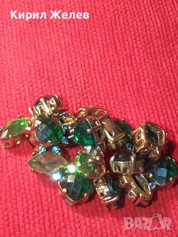 СТАР СКЪПОЦЕНЕН ГЕРДАН със ЗЕЛЕН ФАСЕТИРАН ХРИЗОЛИТ БРОНЗ ПОЗЛАТА за НАНИЗ ХЕНД-МЕЙД 19485, снимка 14 - Други - 33395669