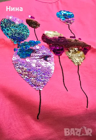 Тениска с обръщащи се пайети 🎈, снимка 2 - Детски тениски и потници - 49465134