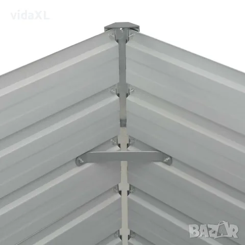 vidaXL Повдигната леха, кафява, 160x80x77 см, поцинкована стомана, снимка 7 - Саксии и кашпи - 56147588