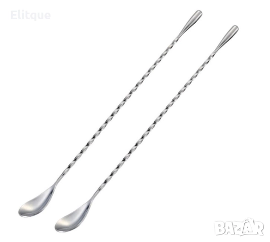 Коктейлна лъжица от неръждаема стомана, 30см  , снимка 8 - Прибори за хранене, готвене и сервиране - 52903122