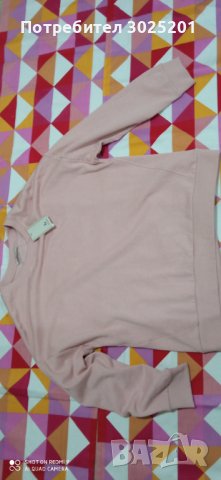 Нова Дамска Блуза с  лека вата в прасковено размер Л ХЛ, снимка 2 - Блузи с дълъг ръкав и пуловери - 42758243