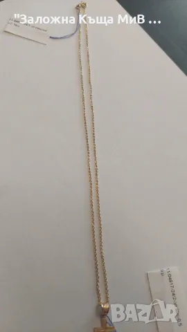 Златен синджир с кръстче 14к, 2,19гр 0.5гр, снимка 6 - Колиета, медальони, синджири - 48322925